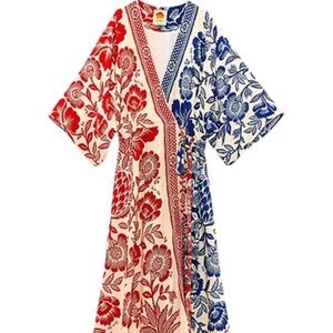 Farm Rio Mixed Pineapple Garden Wrap Dress XS